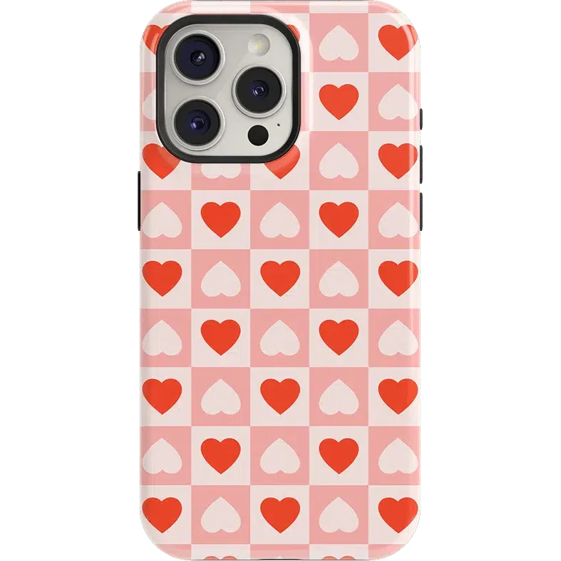 King of My Heart | Checkered Hearts Case Phone Case Casetry Essential + MagSafe® iPhone 15 Pro