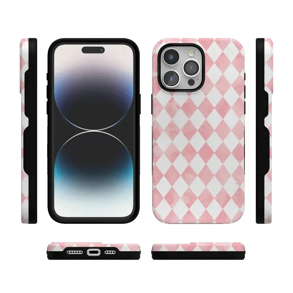 Queen of Diamonds | Pink Watercolor Case