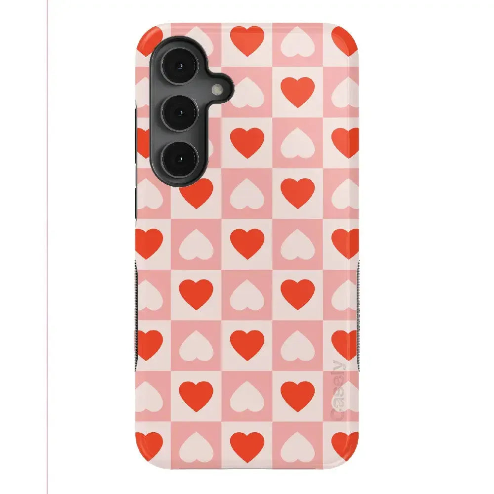 King of My Heart | Checkered Hearts Case Phone Case Casetry Bold + MagSafe® Galaxy S25 Plus