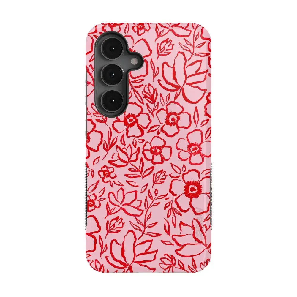 Blush Garden | Floral Doodle Case Phone Case Casetry Bold + MagSafe® Galaxy S25