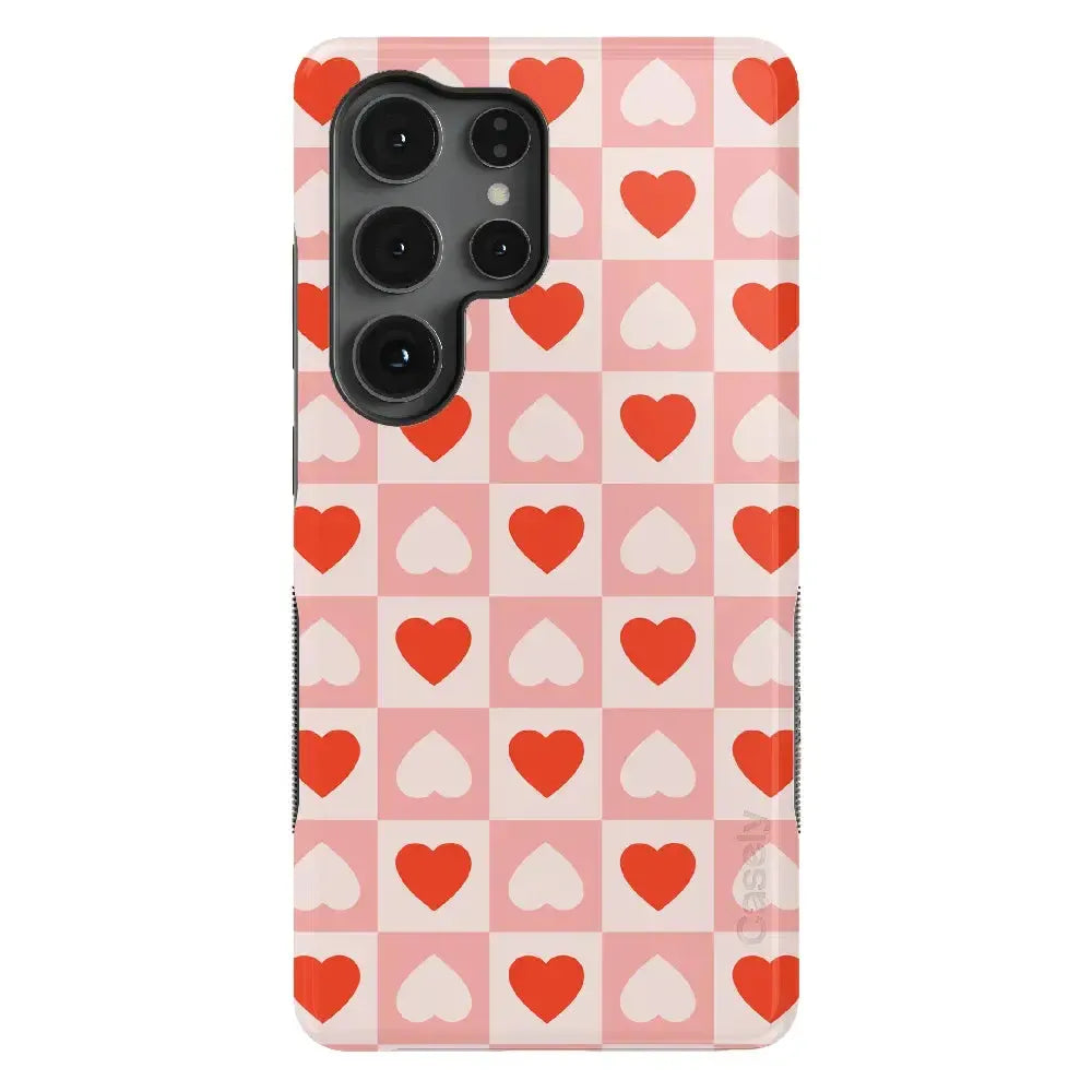 King of My Heart | Checkered Hearts Case Phone Case Casetry Bold + MagSafe® Galaxy S25 Ultra
