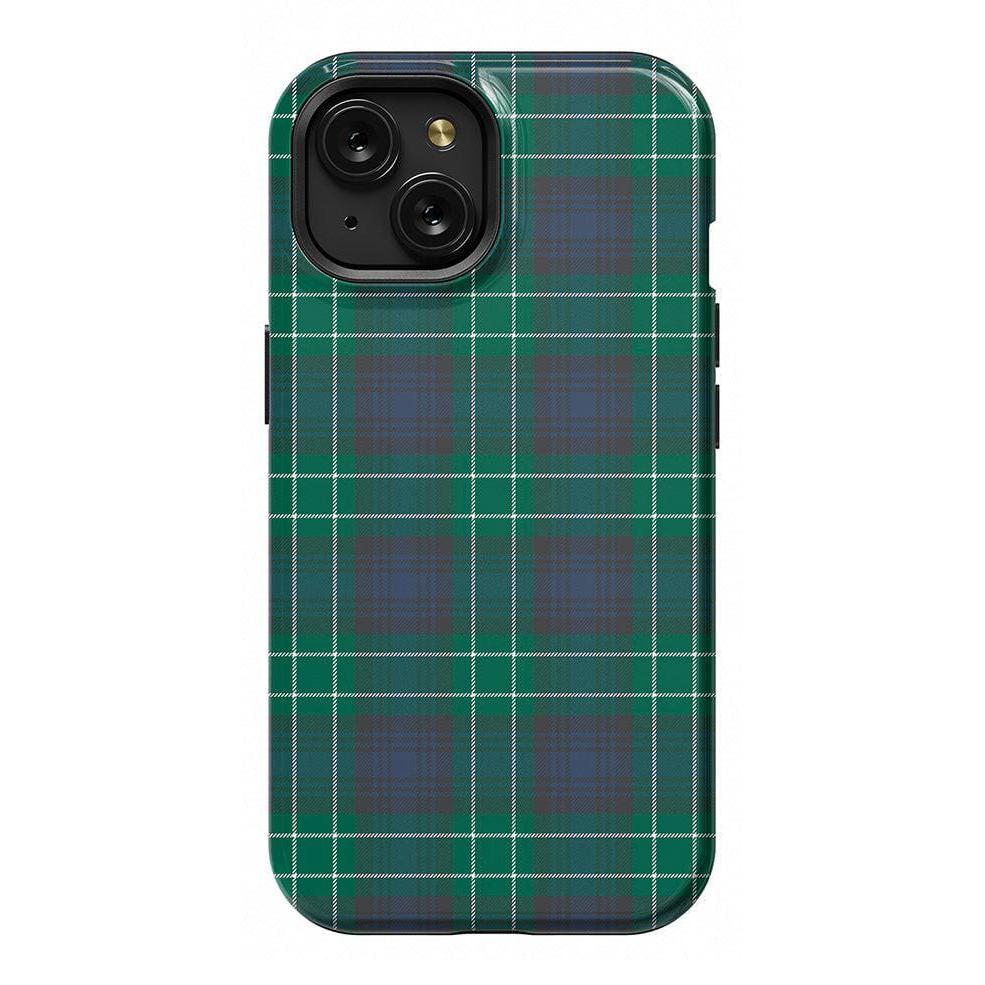 Dark Plaid | Kitty and Vibe Holiday Case Phone Case Casetry Essential + MagSafe® iPhone 15