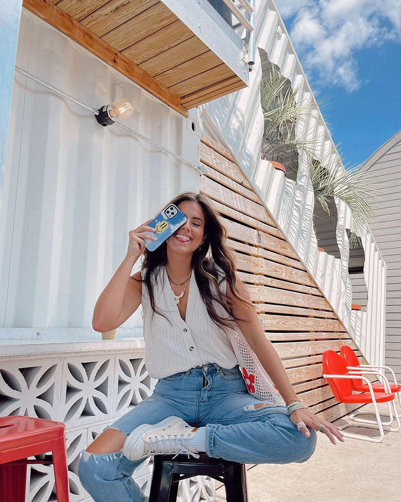 On Cloud Nine | Glitch Smiley Face Case