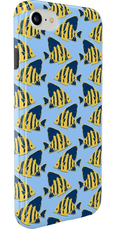 Something's Fishy | Navy Blue & Yellow Fish Print Case