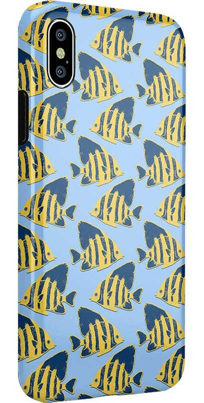 Something's Fishy | Navy Blue & Yellow Fish Print Case