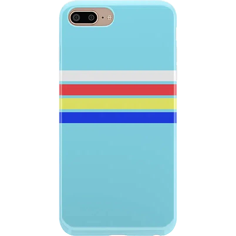 Totally Groovy | Teal Rainbow Stripes Color Block Case iPhone Case get.casely Classic iPhone 6/7/8 Plus 