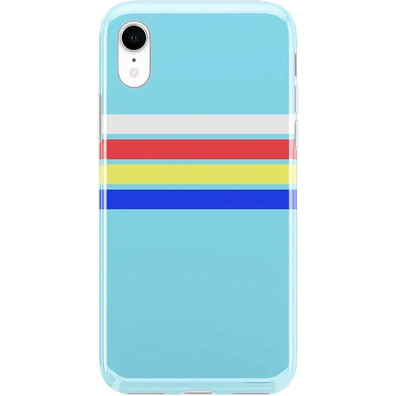 Totally Groovy | Teal Rainbow Stripes Color Block Case