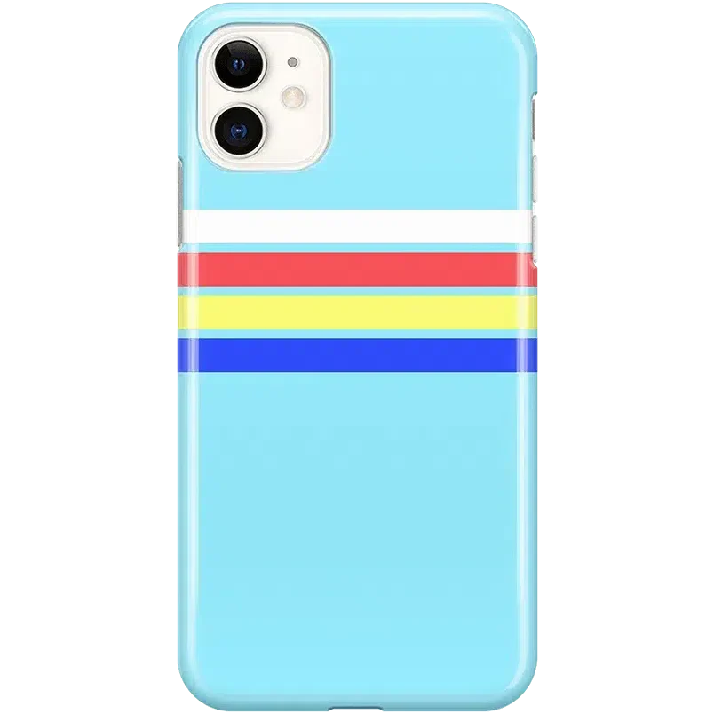 Totally Groovy | Teal Rainbow Stripes Color Block Case