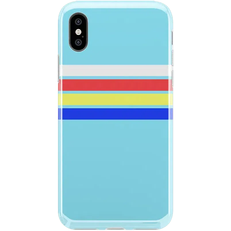Totally Groovy | Teal Rainbow Stripes Color Block Case iPhone Case get.casely Classic iPhone XS Max 