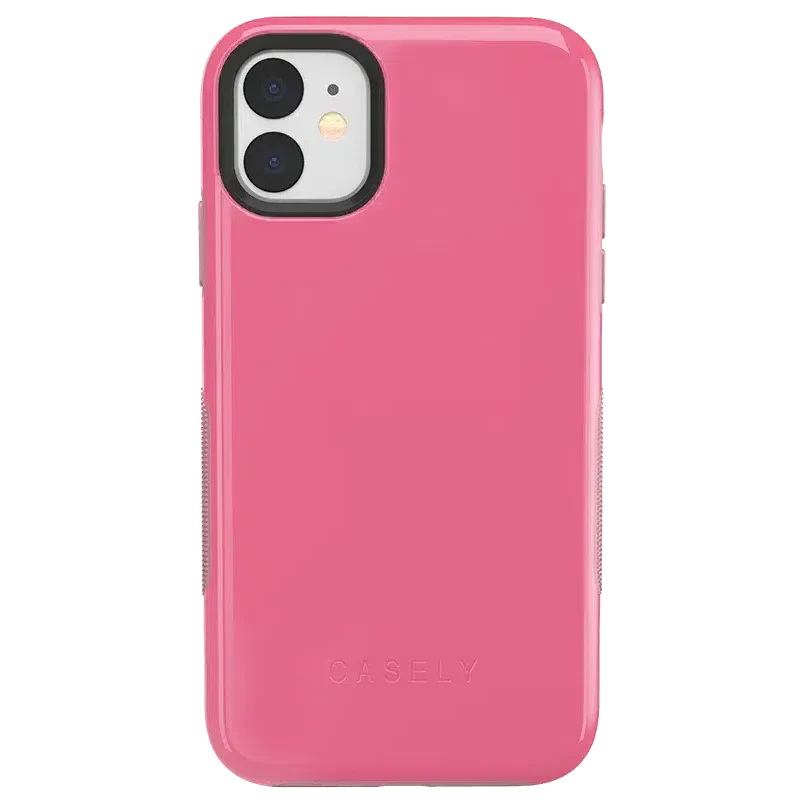 Dark Pink on Pink | Ultra-Protective Bold Case iPhone Case get.casely Bold iPhone 11 