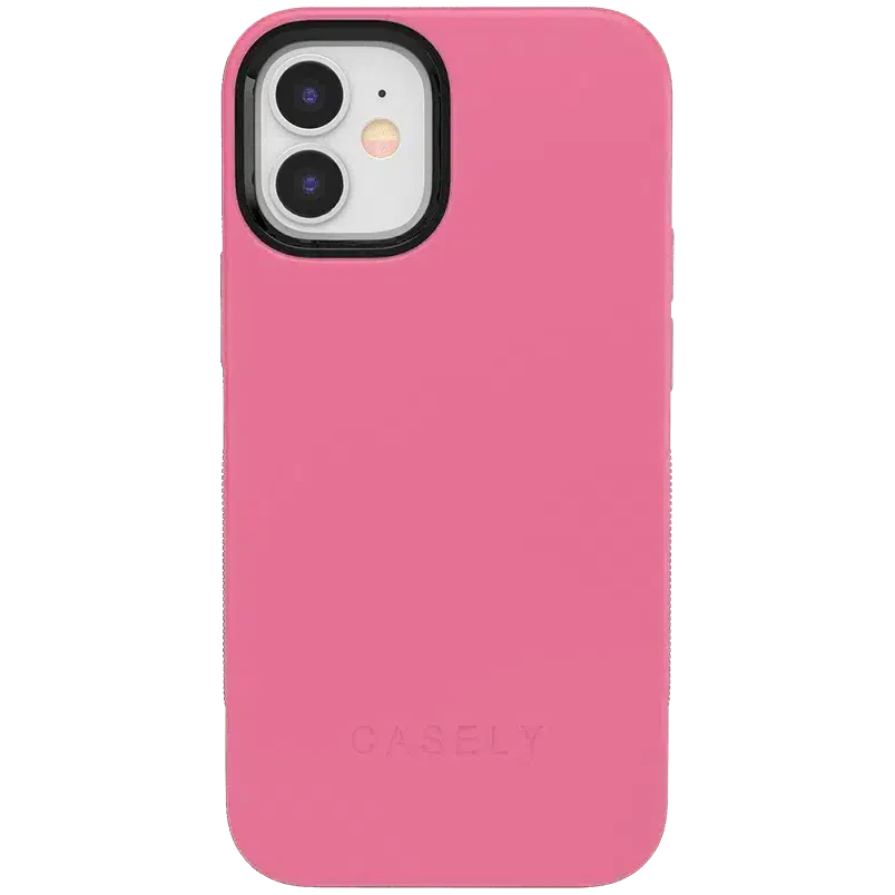 Dark Pink on Pink | Ultra-Protective Bold Case iPhone Case get.casely Bold iPhone 12 Mini 