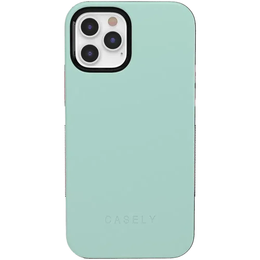 Mint Green on Pink | Ultra-Protective Bold Case iPhone Case get.casely Bold iPhone 12 Pro Max 