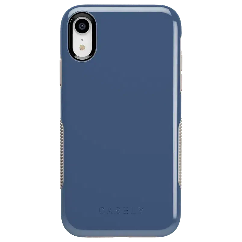 Steel Blue on Nude | Ultra-Protective Bold Case iPhone Case get.casely Bold iPhone XR 