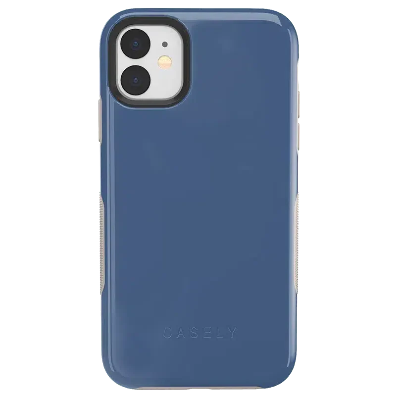 Steel Blue on Nude | Ultra-Protective Bold Case iPhone Case get.casely Bold iPhone 11 