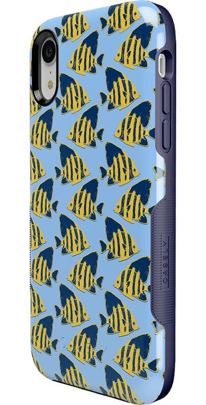 Something's Fishy | Navy Blue & Yellow Fish Print Case