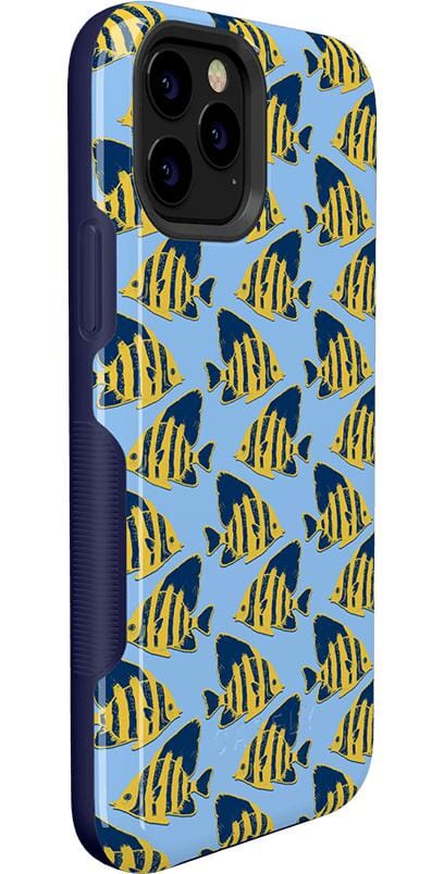 Something's Fishy | Navy Blue & Yellow Fish Print Case