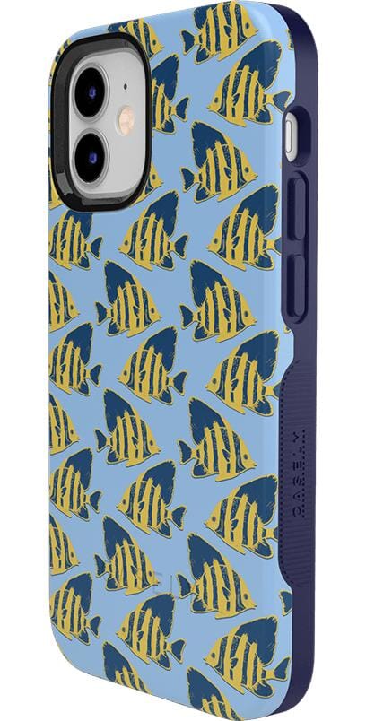 Something's Fishy | Navy Blue & Yellow Fish Print Case