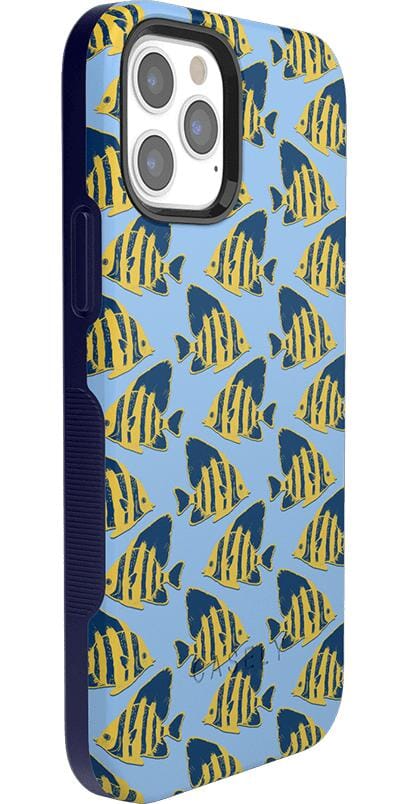 Something's Fishy | Navy Blue & Yellow Fish Print Case