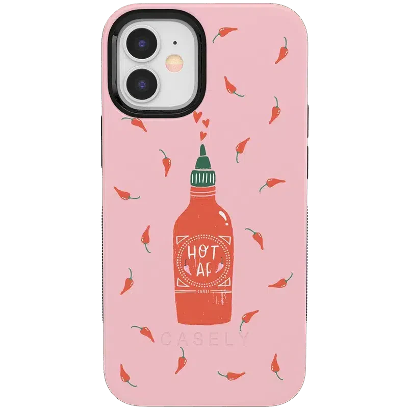 Spicy AF | Pink Chili Hot Sauce Case iPhone Case get.casely Bold iPhone 12 