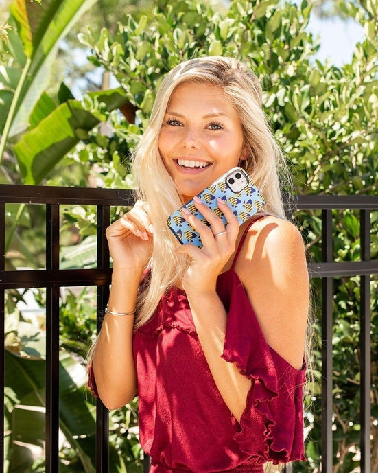 Something's Fishy | Navy Blue & Yellow Fish Print Case