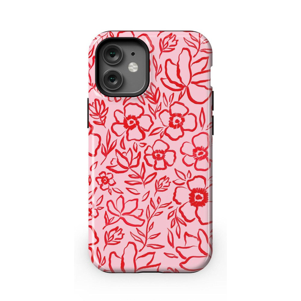 Blush Garden | Floral Doodle Case Phone Case Casetry Essential + MagSafe® iPhone 12 Mini
