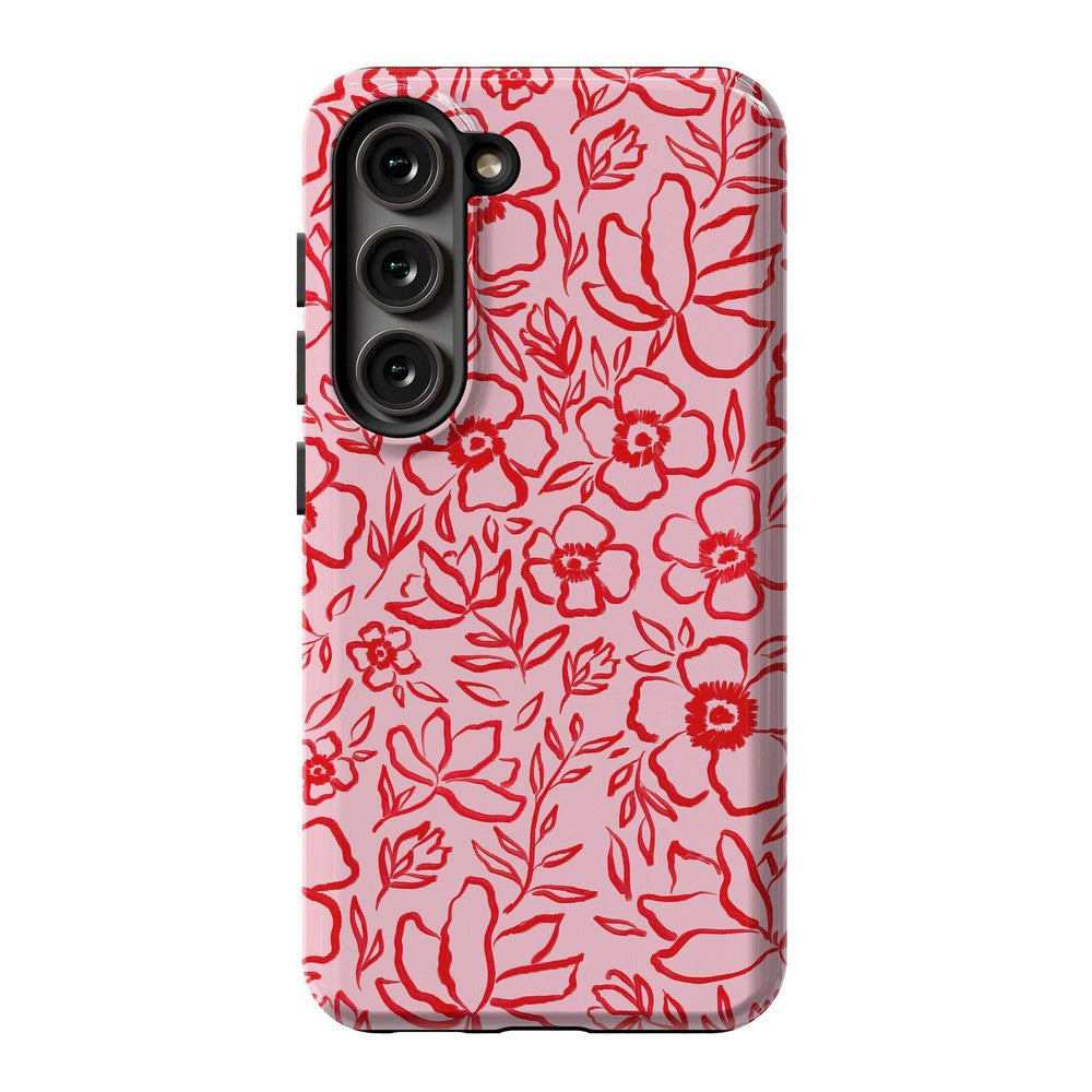 Blush Garden | Floral Doodle Case Phone Case Casetry Essential Galaxy S23