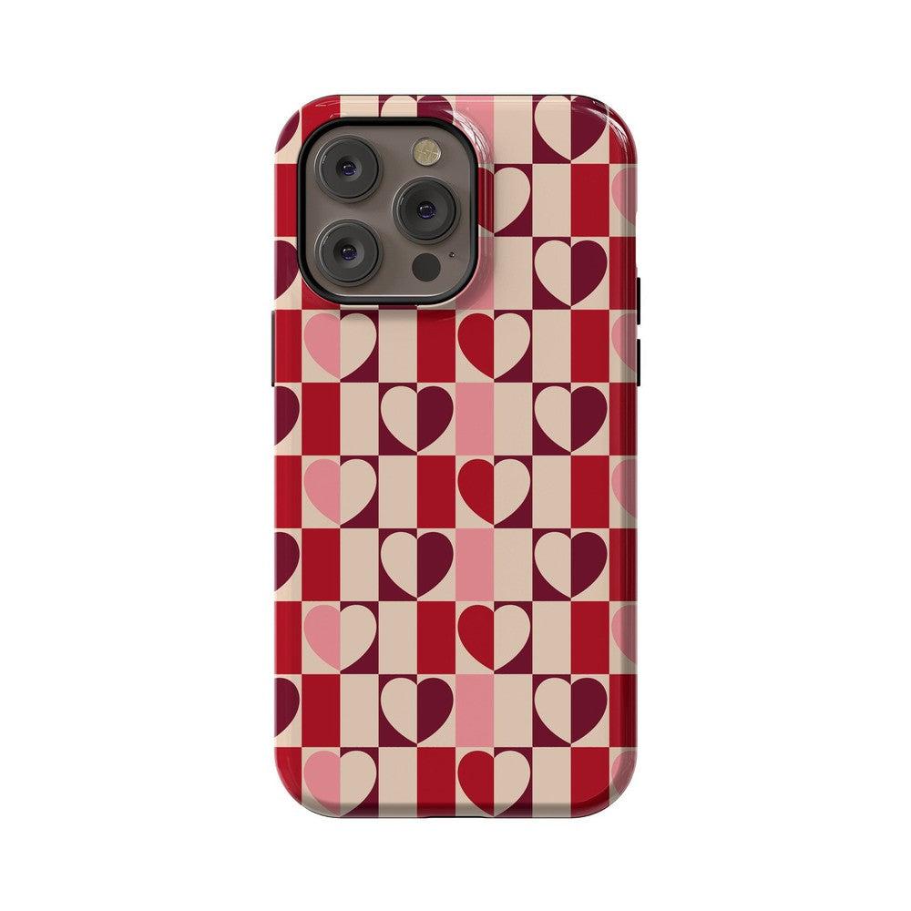 Love's a Game | Retro Hearts Case Phone Case Casetry Essential + MagSafe® iPhone 14 Pro Max