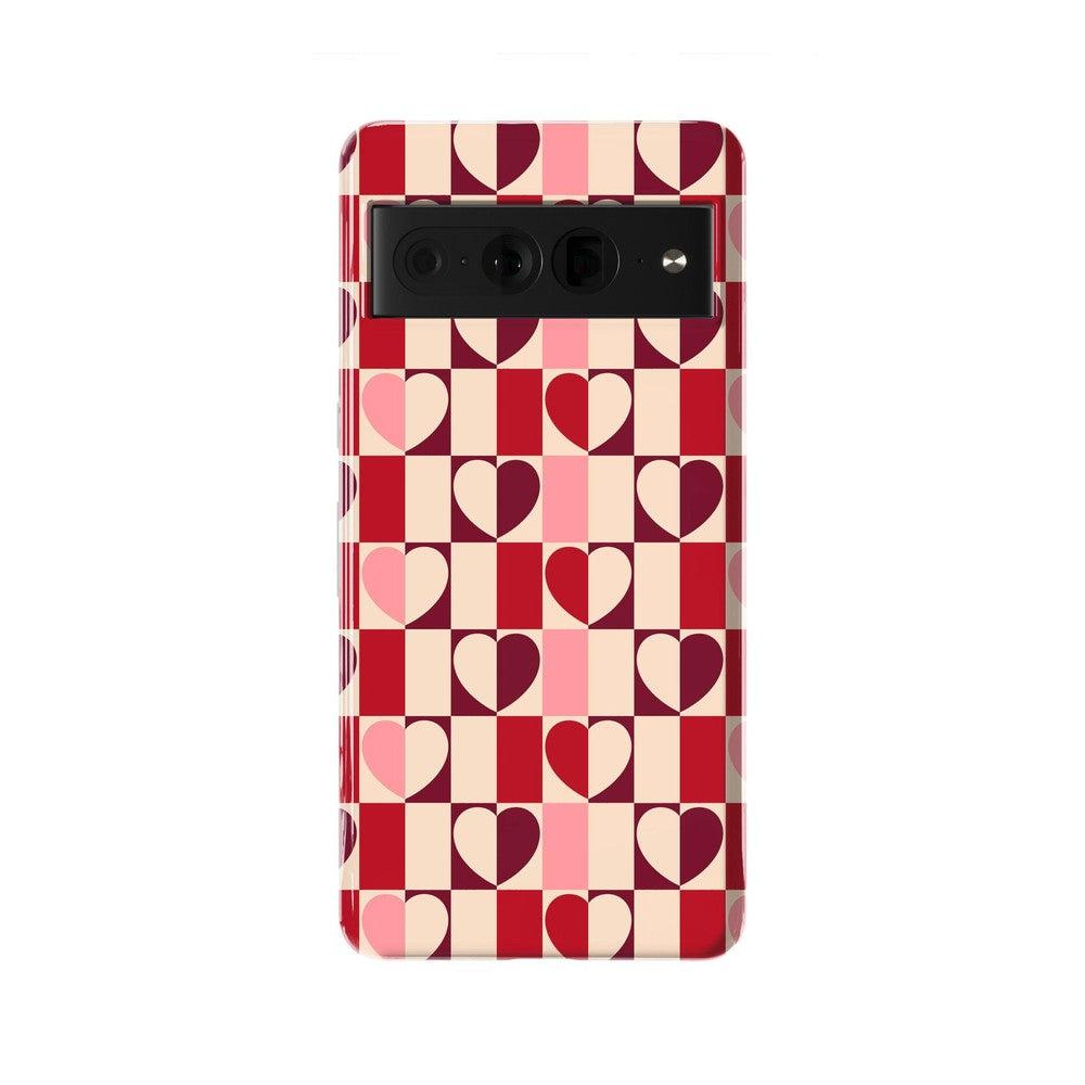 Love's a Game | Retro Hearts Case Phone Case Casetry Essential Google Pixel 7 Pro
