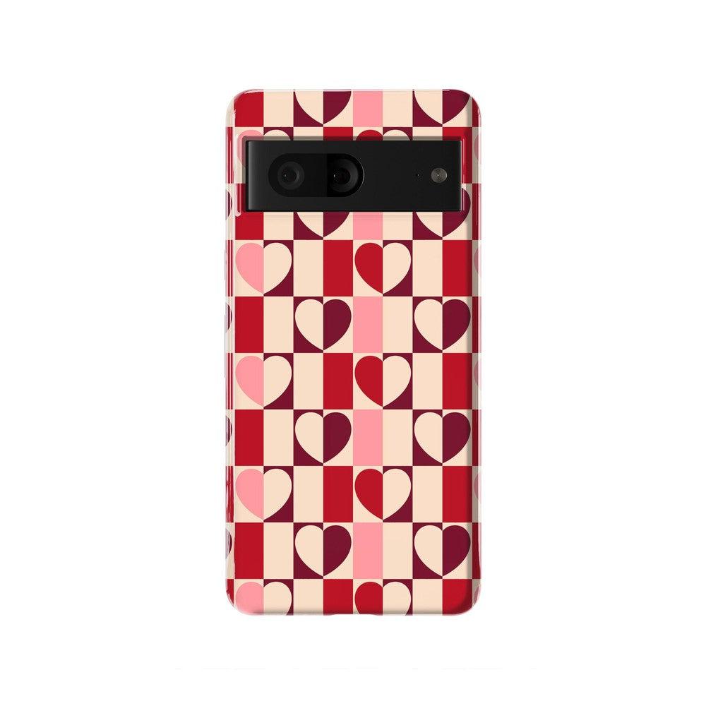 Love's a Game | Retro Hearts Case Phone Case Casetry Essential Google Pixel 7