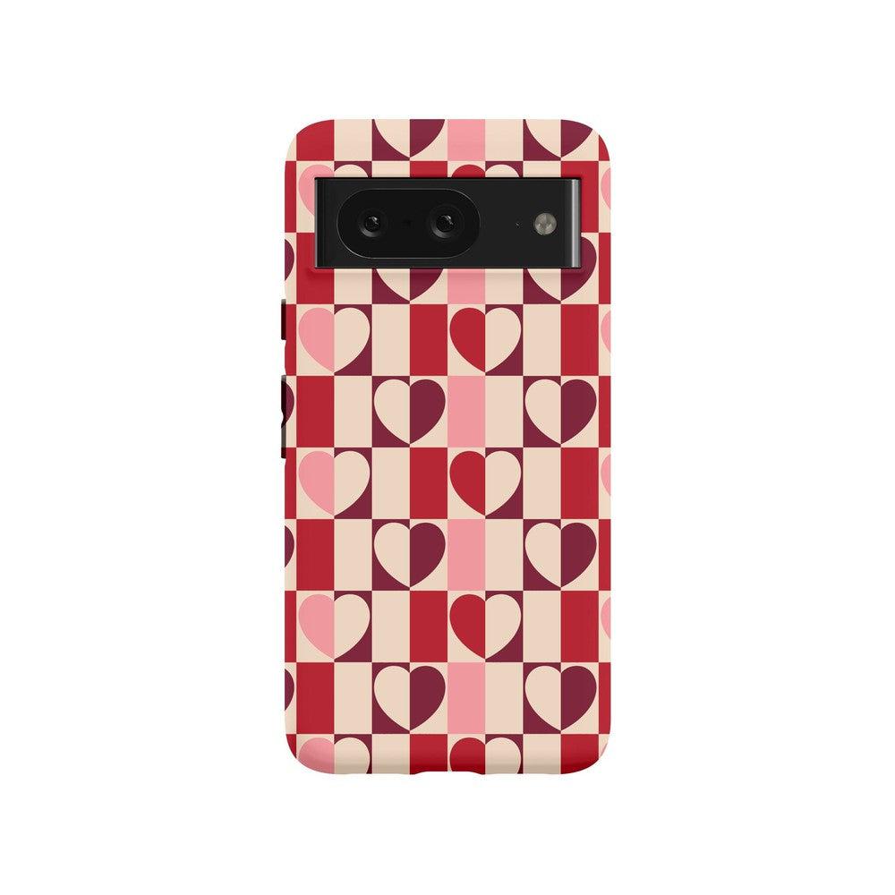 Love's a Game | Retro Hearts Case Phone Case Casetry Essential Google Pixel 8