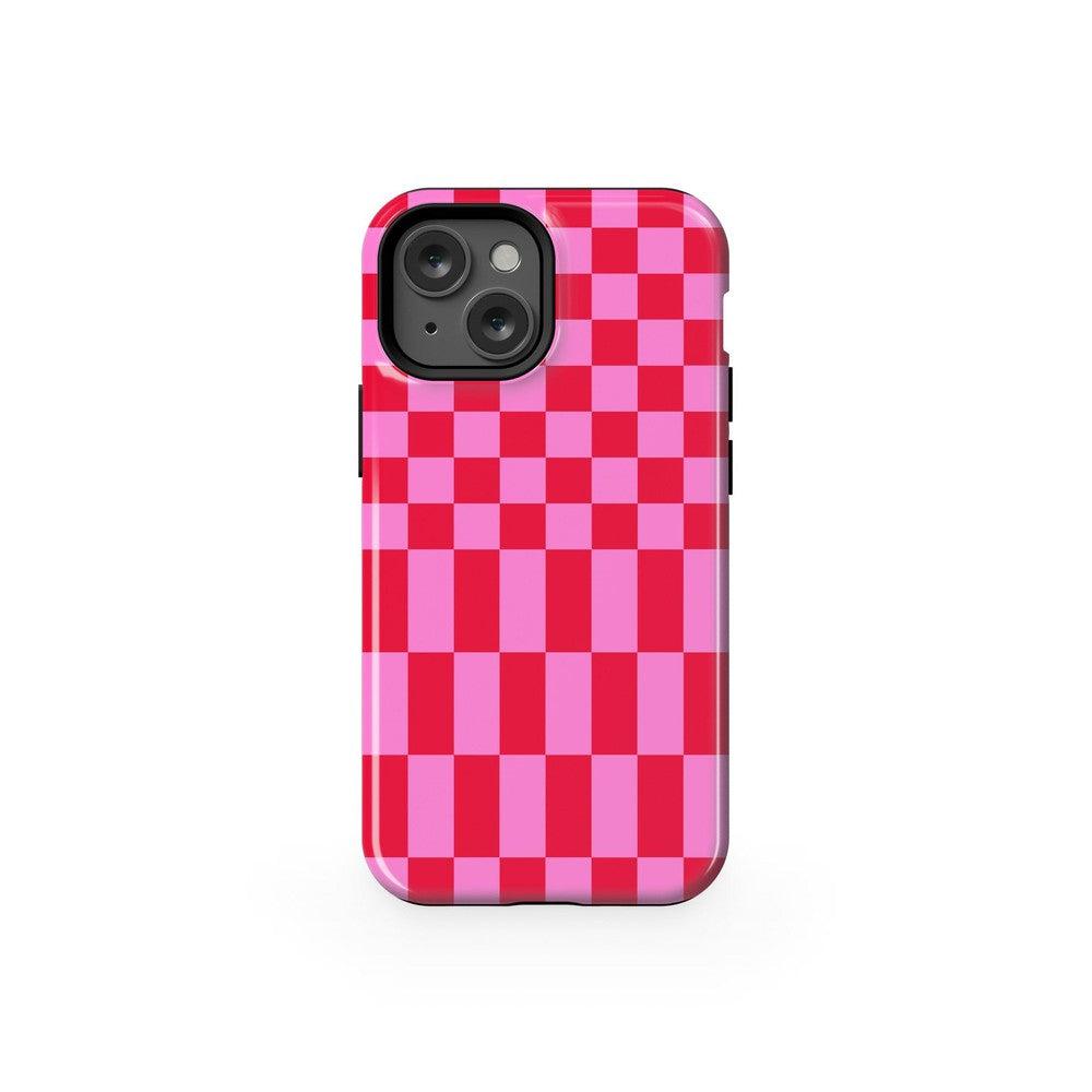 Vibe Check | Pink Checkerboard Case Phone Case Casetry Essential + MagSafe® iPhone 13 Mini