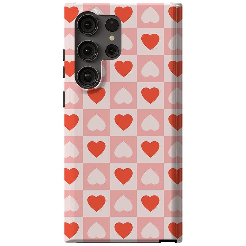 The Valentine's Collection | Heart Checkerboard Case Phone Case Casetry Essential Galaxy S23 Ultra