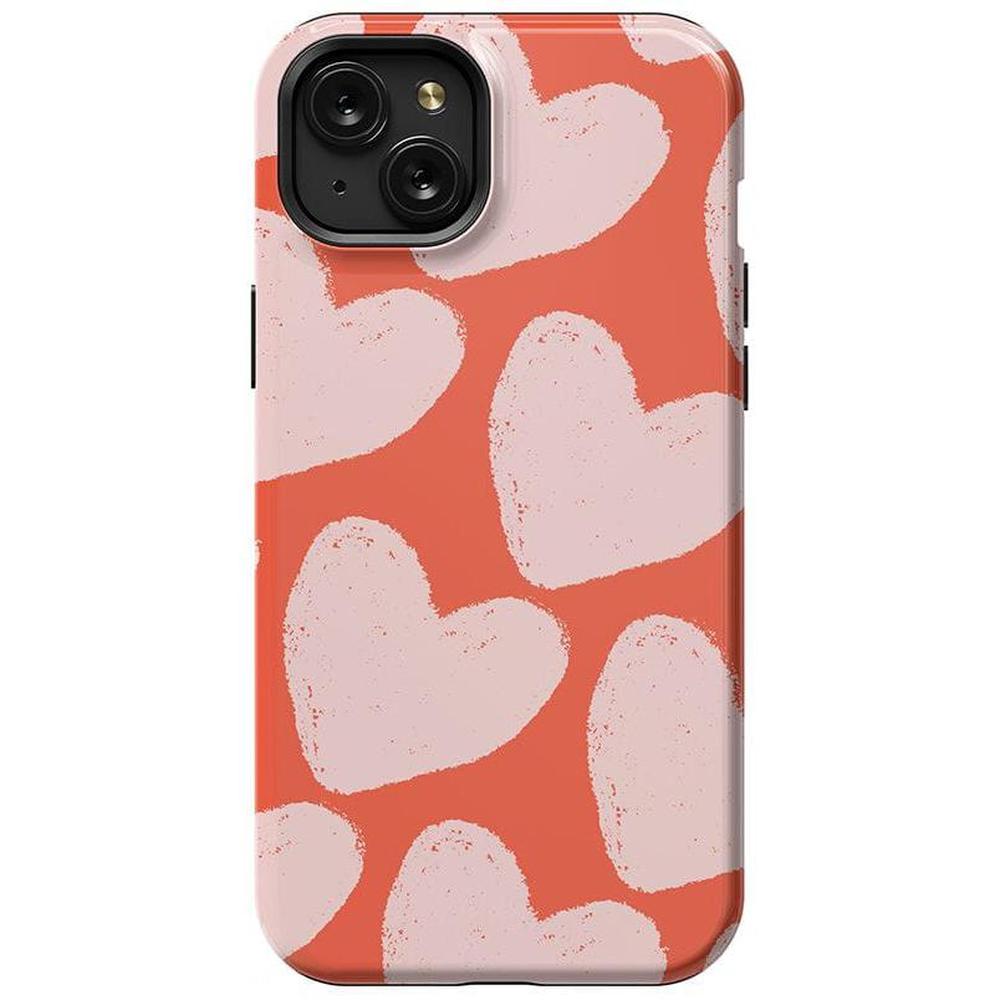 The Valentine's Collection | Red Painted Hearts Case Phone Case Casetry Essential + MagSafe® iPhone 15 Plus