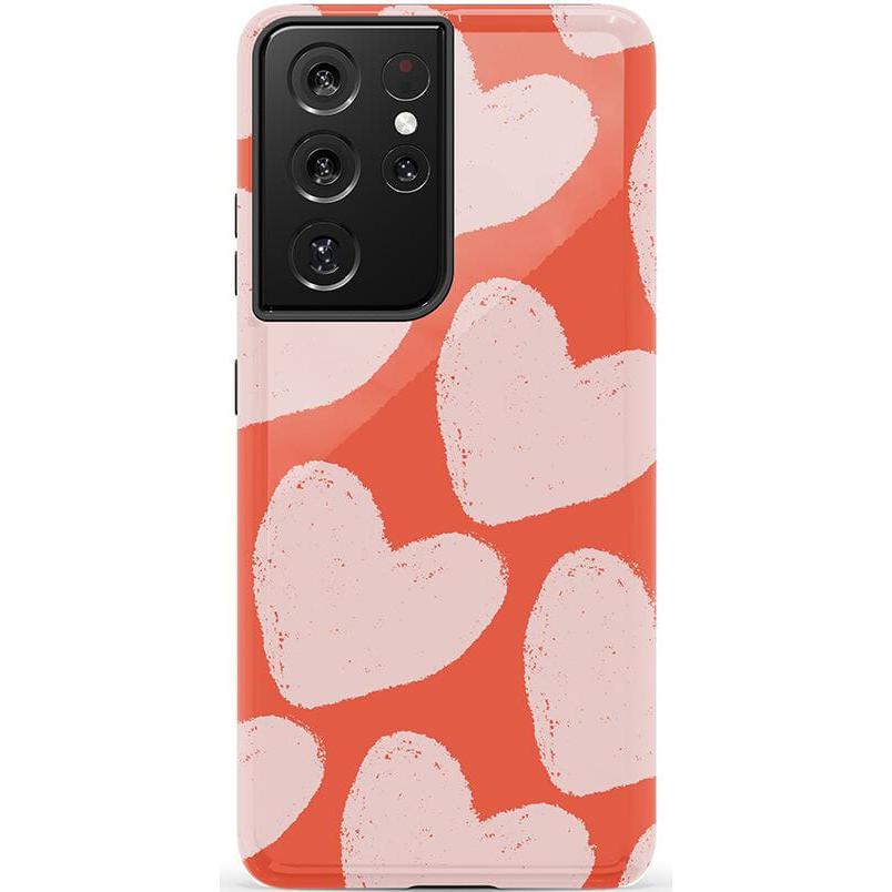 The Valentine's Collection | Red Painted Hearts Case Phone Case Casetry Essential Galaxy S22 Ultra