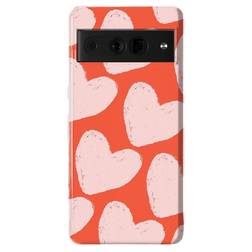 The Valentine's Collection | Red Painted Hearts Case Phone Case Casetry Essential Google Pixel 7 Pro