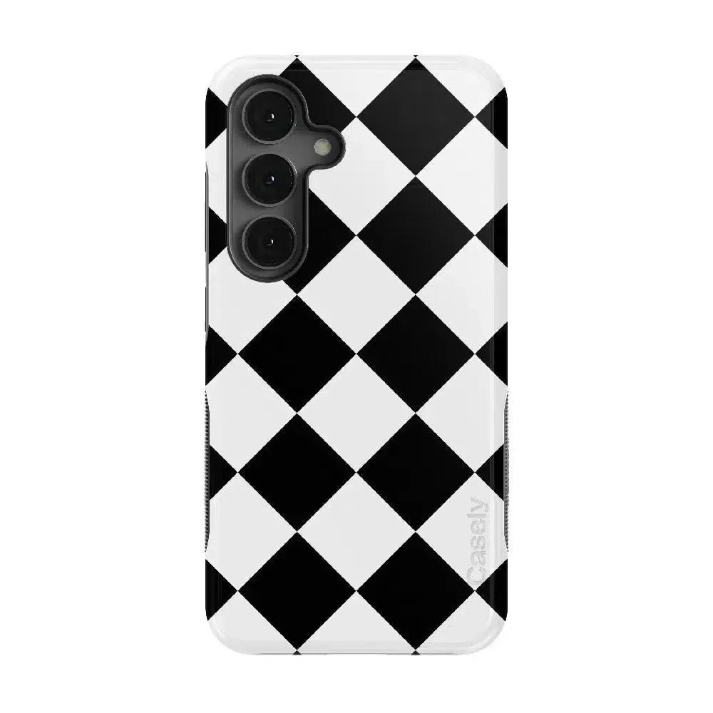 Black Checkerboard | High Contrast Design Case Phone Case Casetry Bold Flex + MagSafe® Galaxy S25 