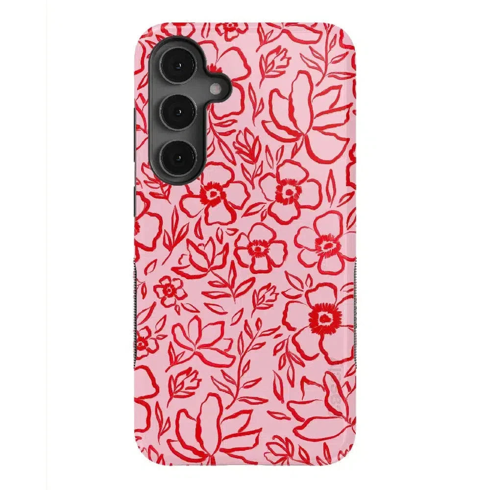 Blush Garden | Floral Doodle Case Phone Case Casetry Bold Flex + MagSafe® Galaxy S25 Plus 