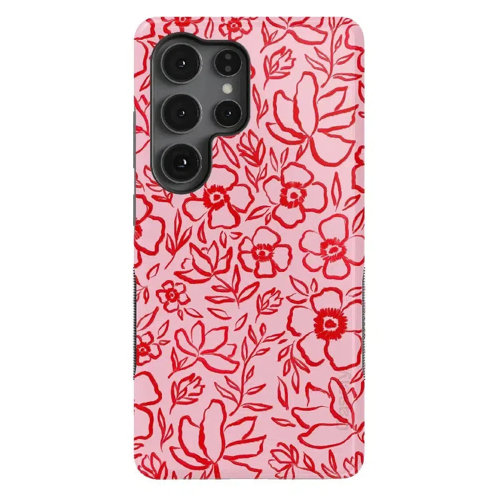 Blush Garden | Floral Doodle Case Phone Case Casetry Bold Flex + MagSafe® Galaxy S25 Ultra 