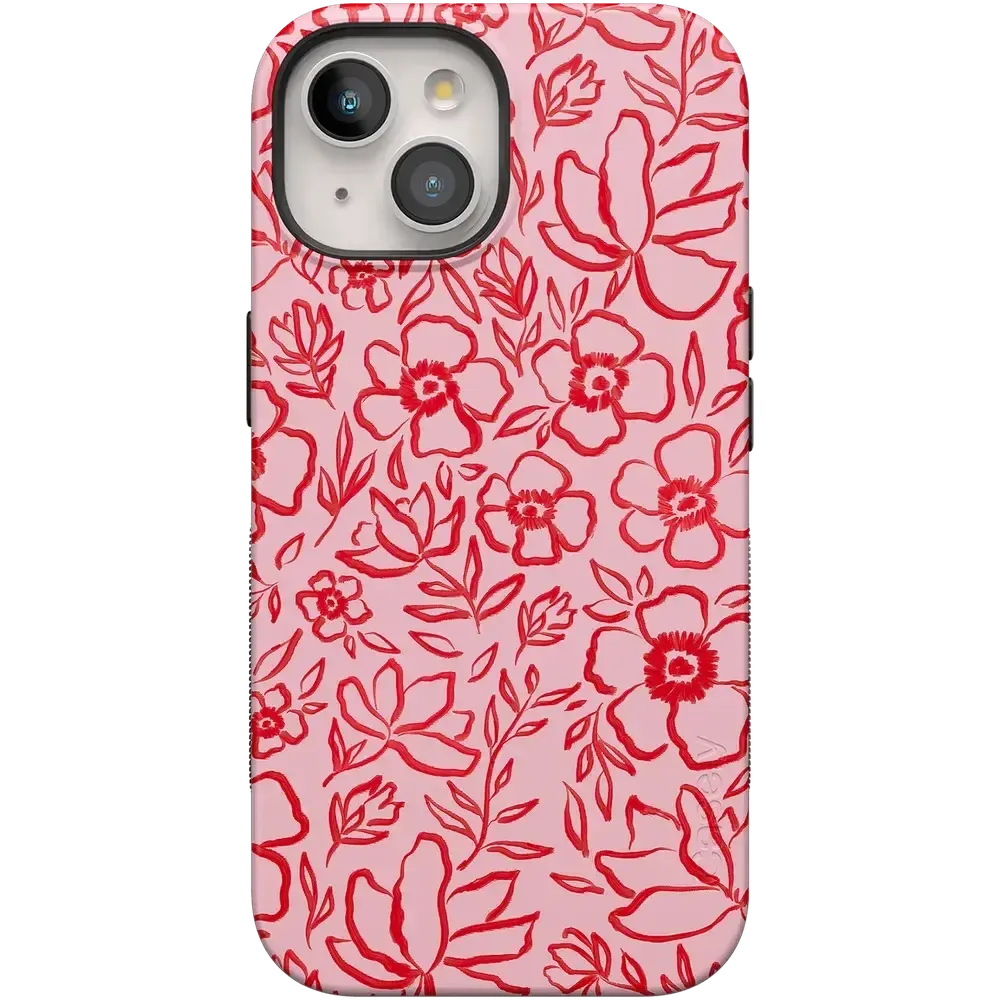 Blush Garden | Floral Doodle Case Phone Case Casetry Bold Flex + MagSafe® iPhone 15 Plus 
