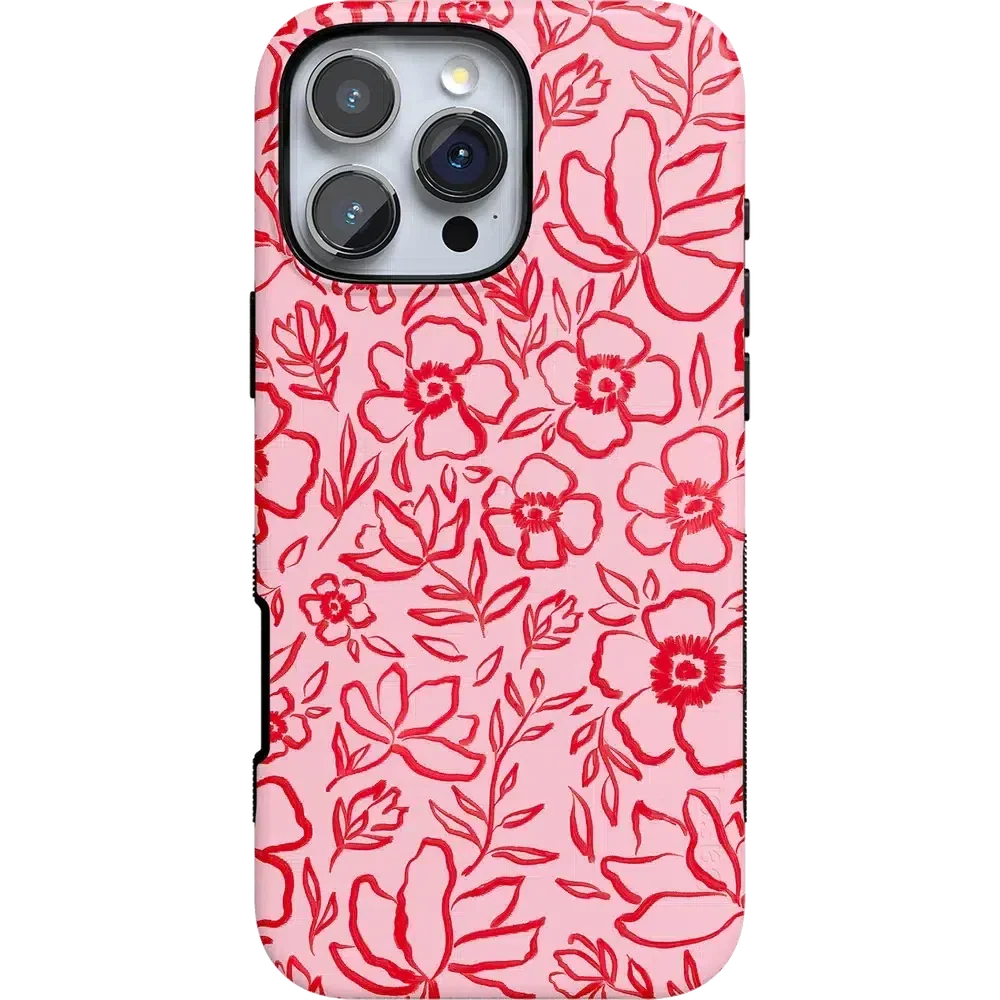 Blush Garden | Floral Doodle Case Phone Case Casetry Bold Flex + MagSafe® iPhone 16 Pro Max 