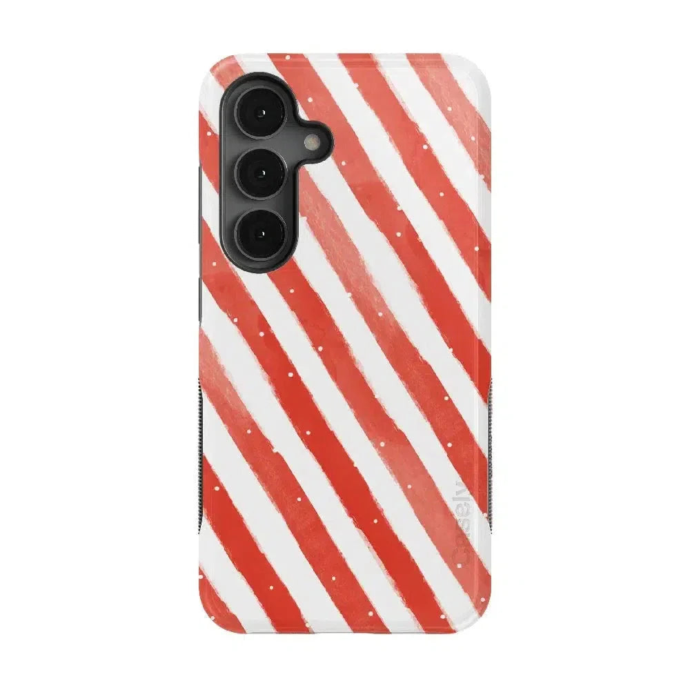 Candy Cane Lane | Peppermint Stripes Case Phone Case Casetry Bold Flex + MagSafe® Galaxy S25 