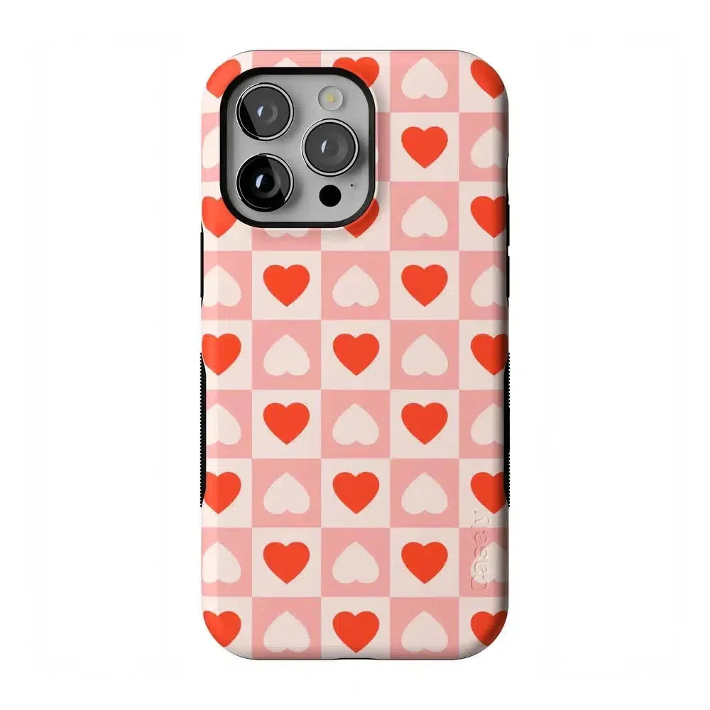 King of My Heart | Checkered Hearts Case Phone Case Casetry Bold Flex + MagSafe® iPhone 14 Pro Max