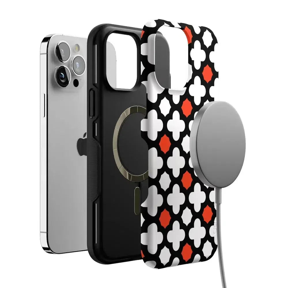 Red Lattice Tile | High Contrast Design Case
