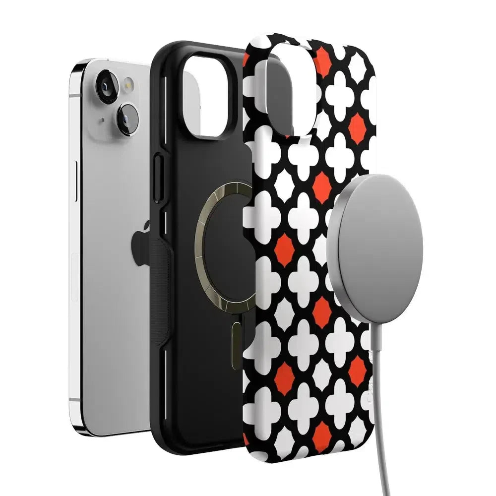 Red Lattice Tile | High Contrast Design Case
