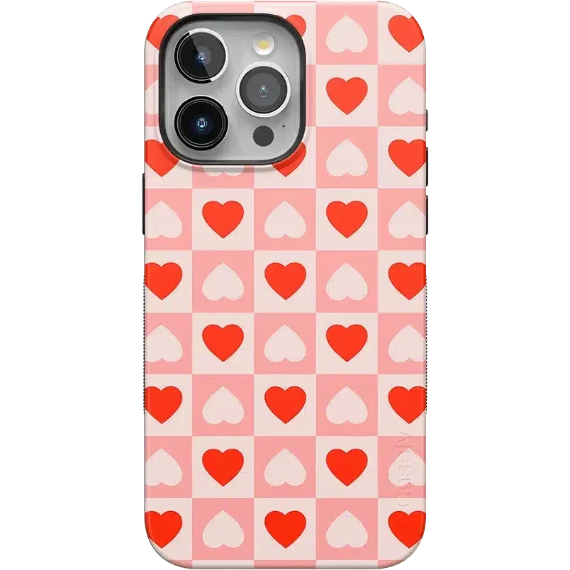 King of My Heart | Checkered Hearts Case Phone Case Casetry Bold Flex + MagSafe® iPhone 15 Pro Max 