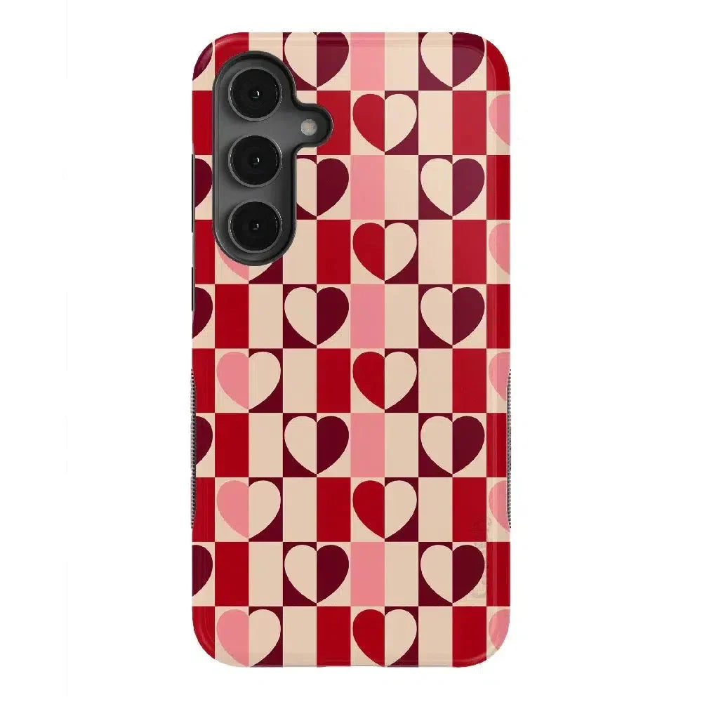 Love's a Game | Retro Hearts Case Phone Case Casetry Bold Flex + MagSafe® Galaxy S25 Plus 