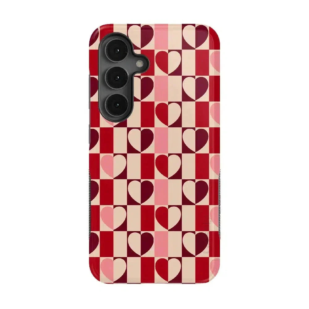 Love's a Game | Retro Hearts Case Phone Case Casetry Bold Flex + MagSafe® Galaxy S25 