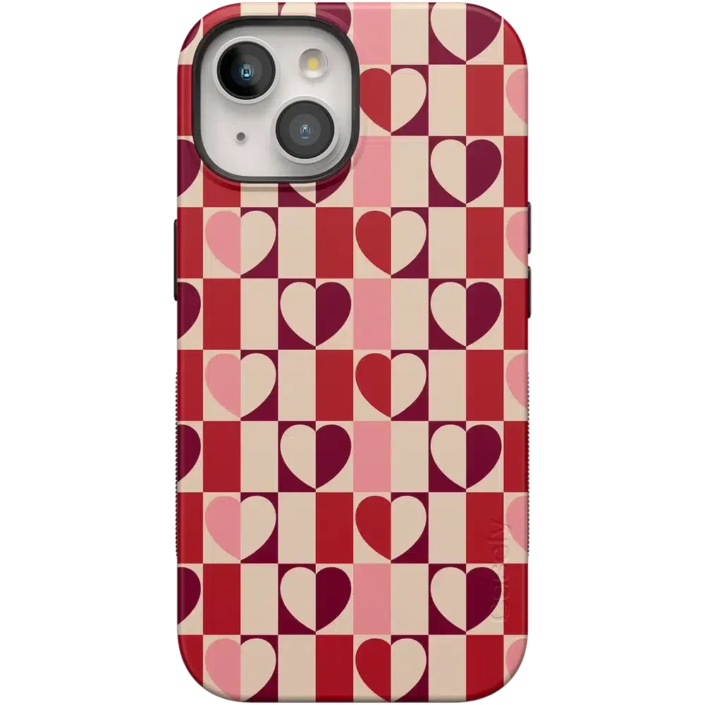 Love's a Game | Retro Hearts Case Phone Case Casetry Bold Flex + MagSafe® iPhone 15 Plus 