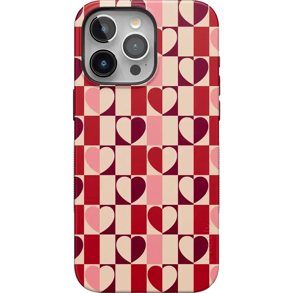Love's a Game | Retro Hearts Case Phone Case Casetry Bold Flex + MagSafe® iPhone 15 Pro Max 