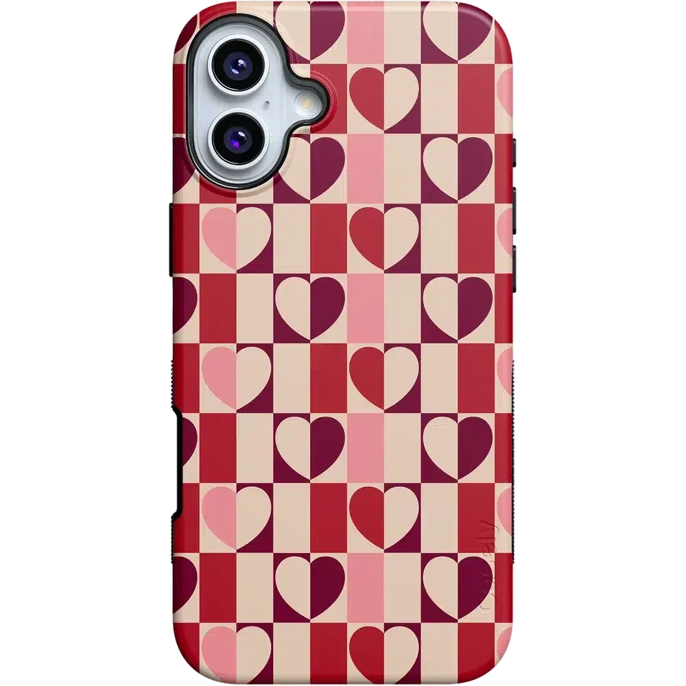 Love's a Game | Retro Hearts Case Phone Case Casetry Bold Flex + MagSafe® iPhone 16 Plus 